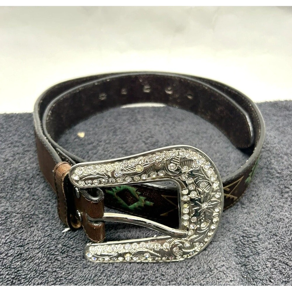 Nocona Belt Co. Southwestern Aztec Medium Leather Belt 33-35"(H1)